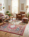 Parisian Elegance Collection Area Rug - Versailles (Pink Gray) Rectangle Pink Gray  lifestyle 8
