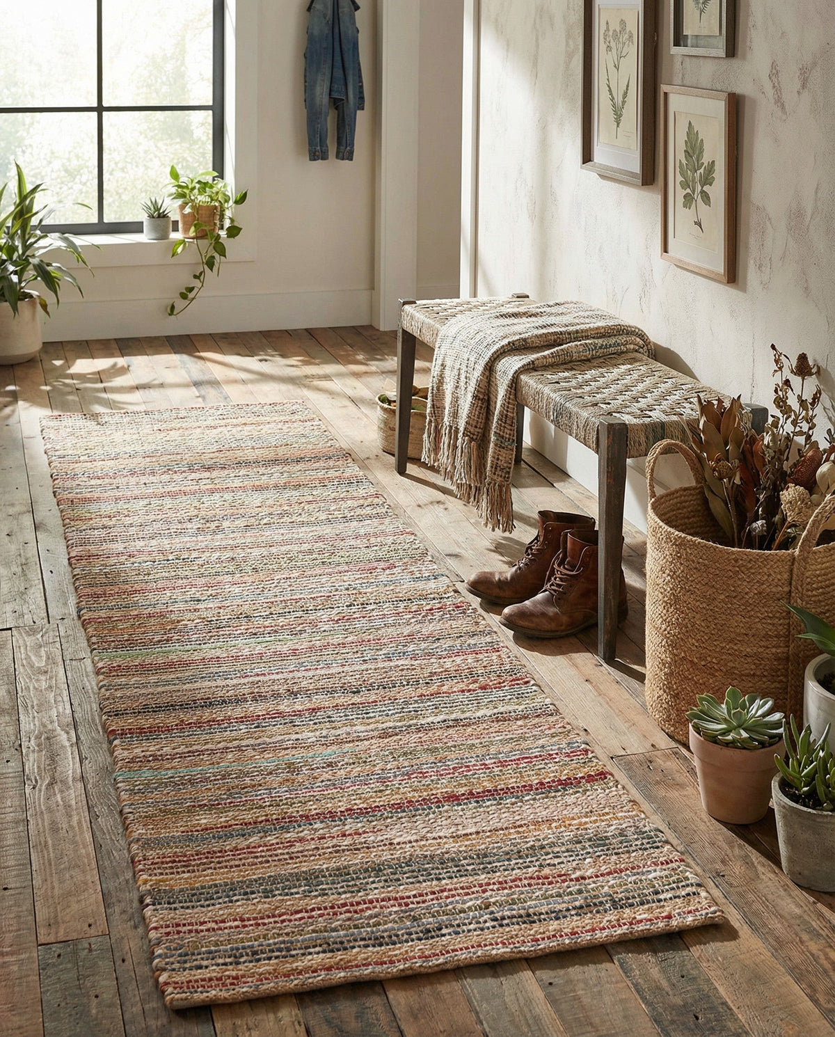 Savannah Jute Collection Area Rug - Serengeti Runner Multi  lifestyle 46