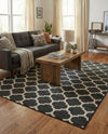 Lattice Gardens Collection Area Rug -  Bloomfield (Black) Rectangle Black  lifestyle 8