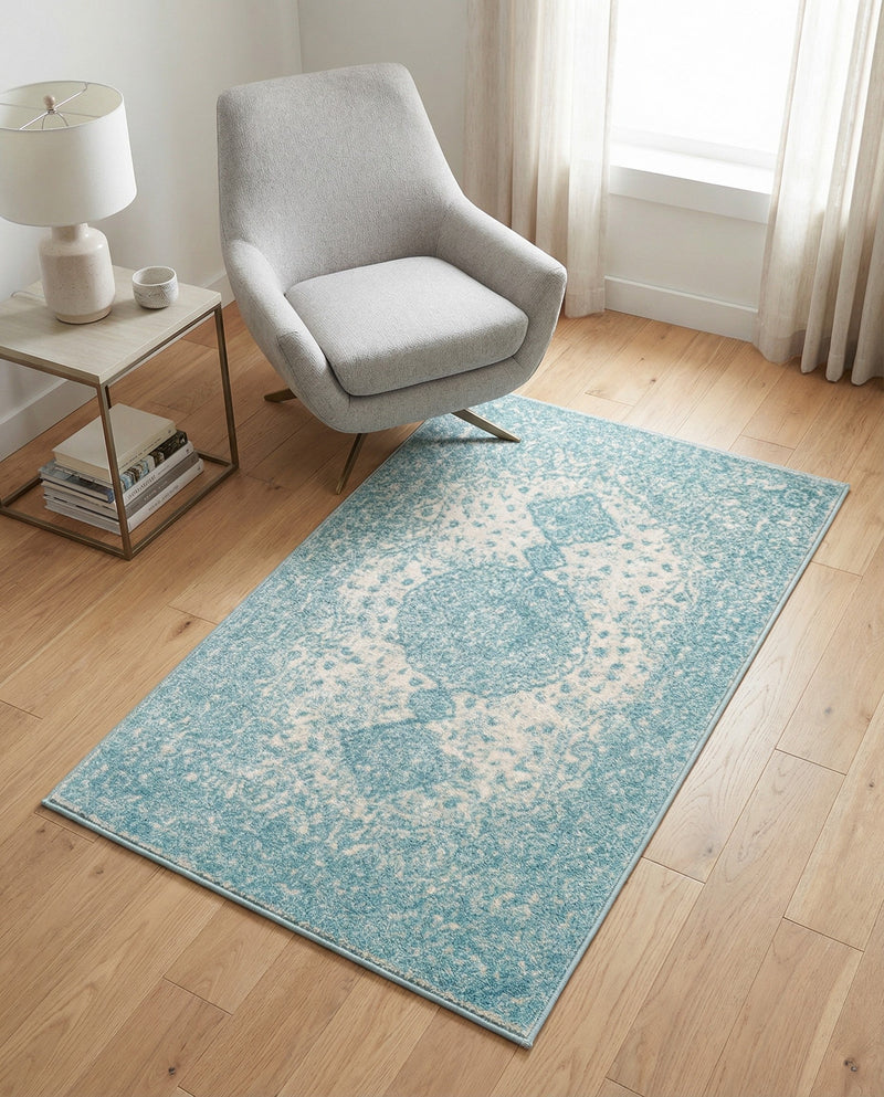 Dover Terrace Collection Area Rug - Marina (Aqua) Rectangle Aqua  lifestyle 7