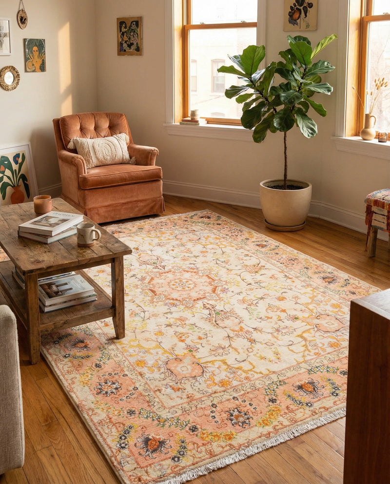 Bazaar Chic Collection Area Rug -  Fez Rectangle Ivory and Gold  lifestyle 12
