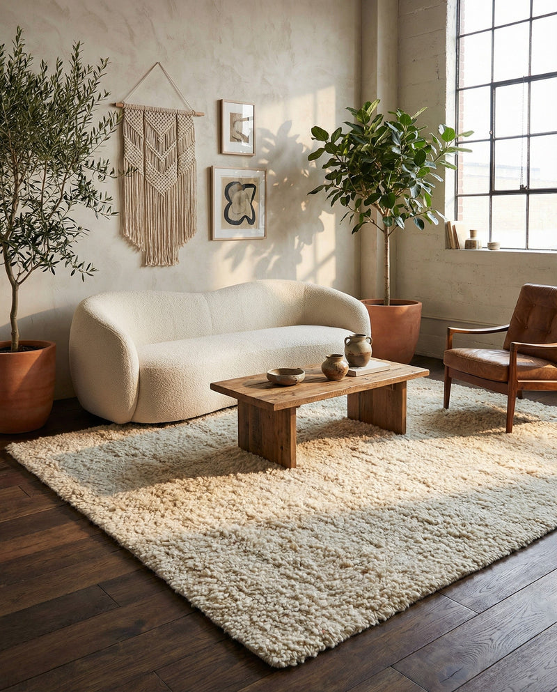 Wellington Luxe Shag Collection Area Rug - Kapiti Rectangle Moroccan Ivory  lifestyle 28