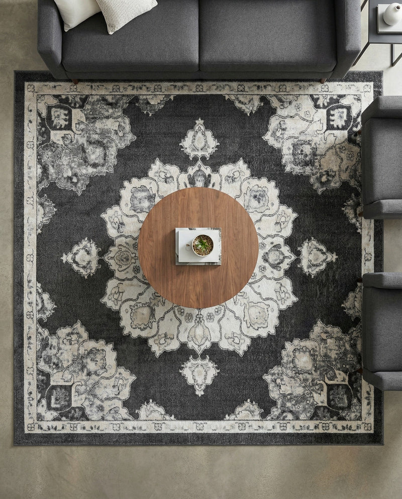 Beverly Grove Collection Area Rug - Melrose (Charcoal) Square Charcoal  lifestyle 71