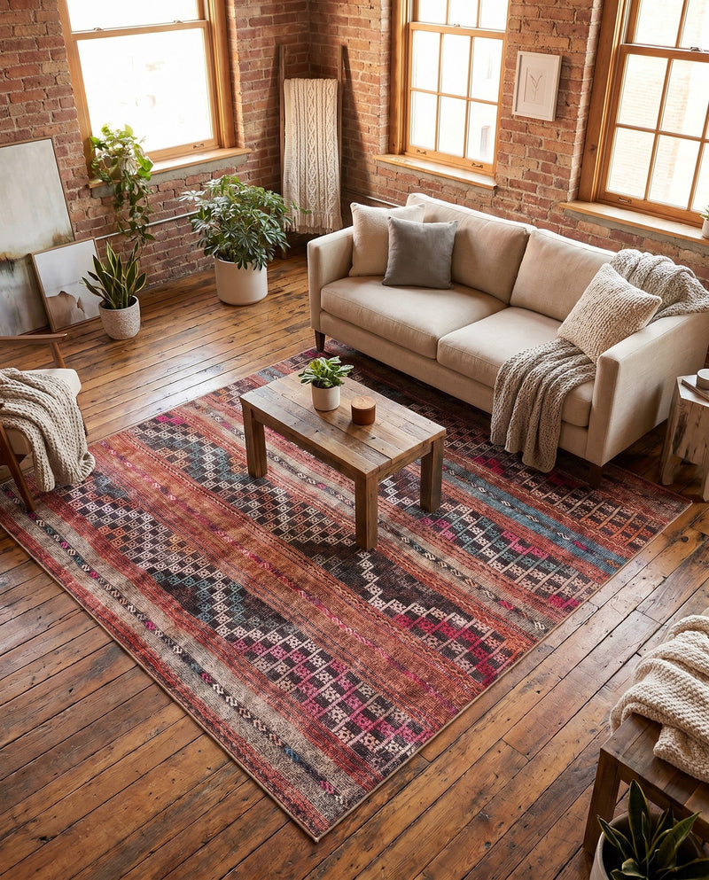 Heritage Elegance Collection Area Rug -  Monticello Square Multi  lifestyle 35