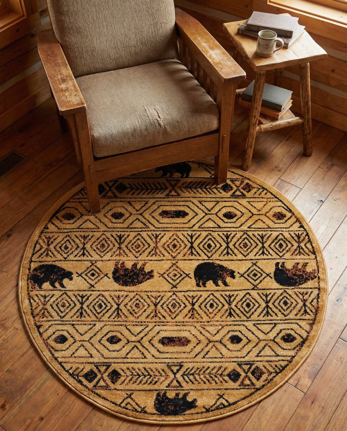Frontier Trails Collection Area Rug -  Sedona Round Cedar  lifestyle 111