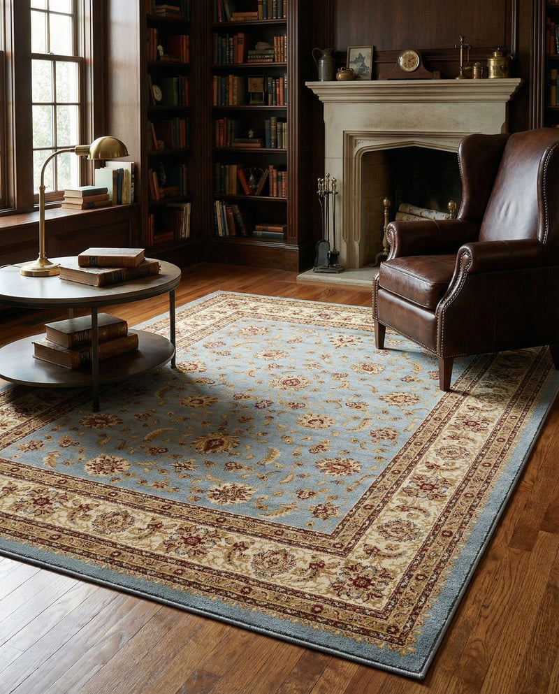 Jaipur Elegance Collection Area Rug -  Nahargarh (Light Blue) Rectangle Light Blue  lifestyle 24