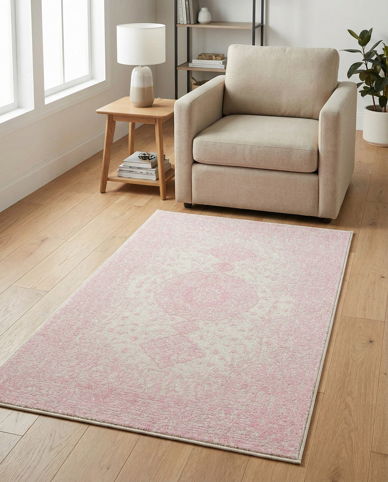 Dover Terrace Collection Area Rug - Marina (Pink) Rectangle Pink  lifestyle 14