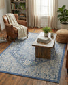 Savannah Series Collection Area Rug - Charleston (French Blue) Rectangle French Blue  lifestyle 17