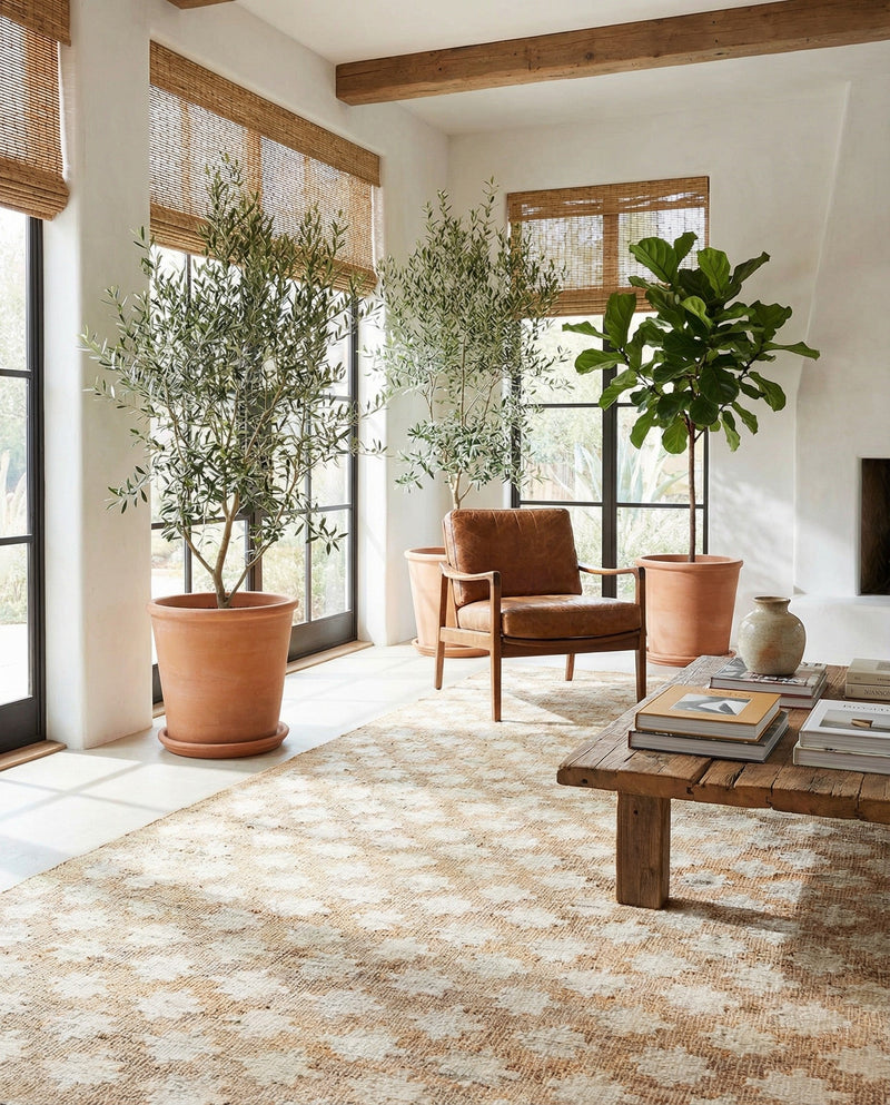 Benares Handwoven Jute Collection Area Rug -  Bodhi Rectangle Ivory and Beige  lifestyle 12