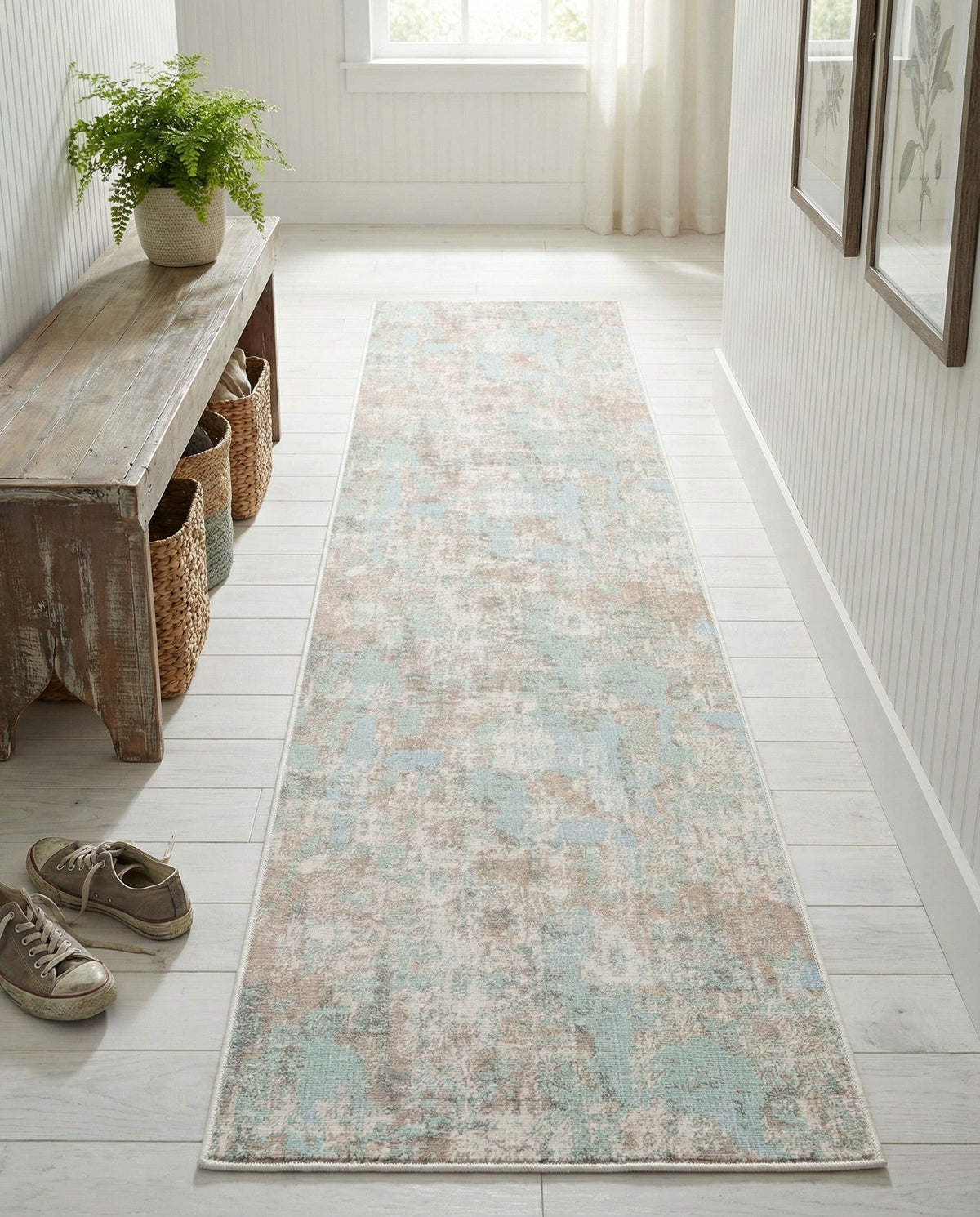 Lagoon Oasis Collection Area Rug -  Seagrass Runner Teal  lifestyle 40