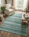 Jewel Oasis Collection Area Rug - Sapphire (Green) Rectangle Green  lifestyle 12