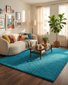 Plush Oasis Collection Area Rug - Serenity (Turquoise) Rectangle Turquoise  lifestyle 20