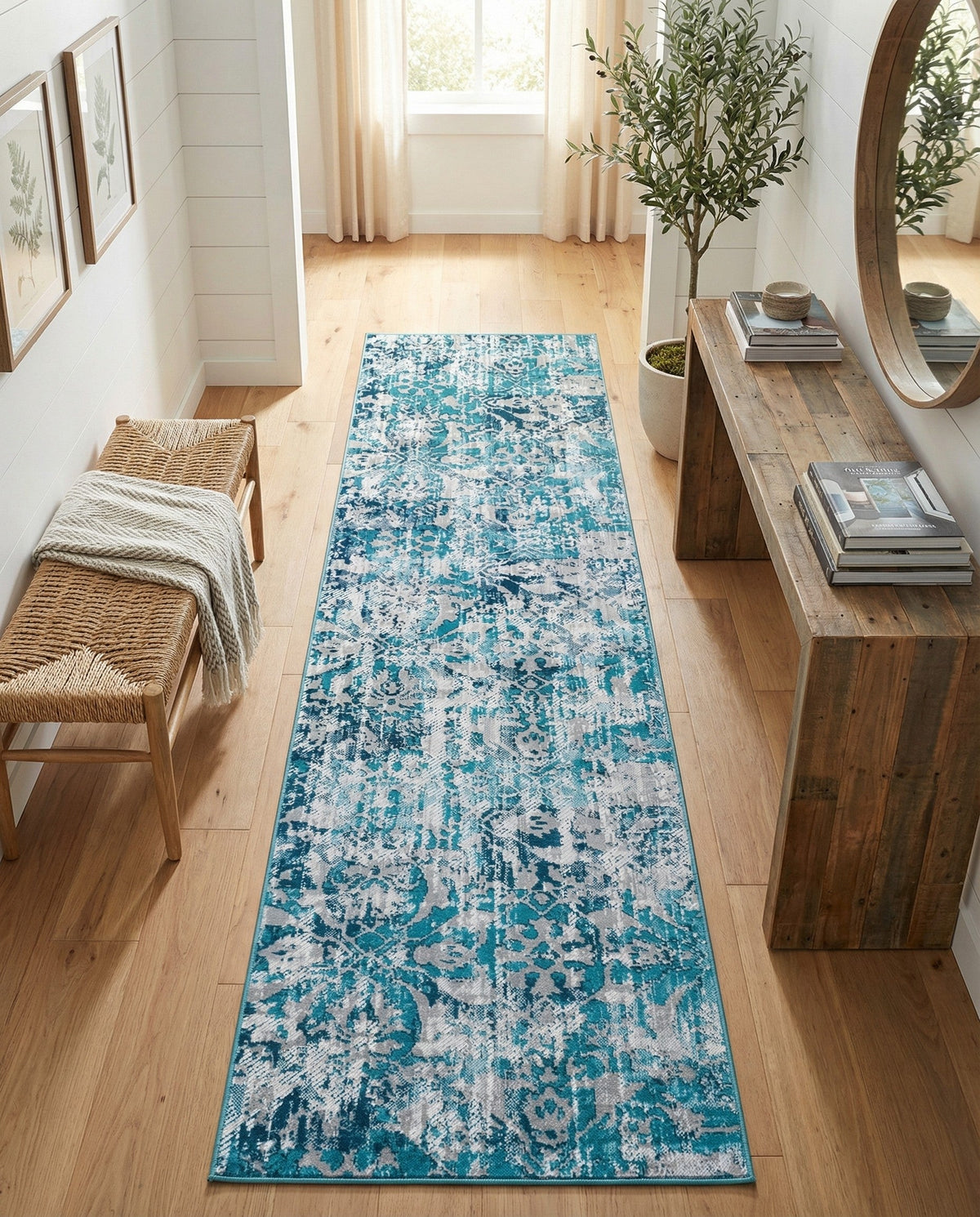 Geneva Terrace Collection Area Rug -  Morges Runner Blue  lifestyle 77