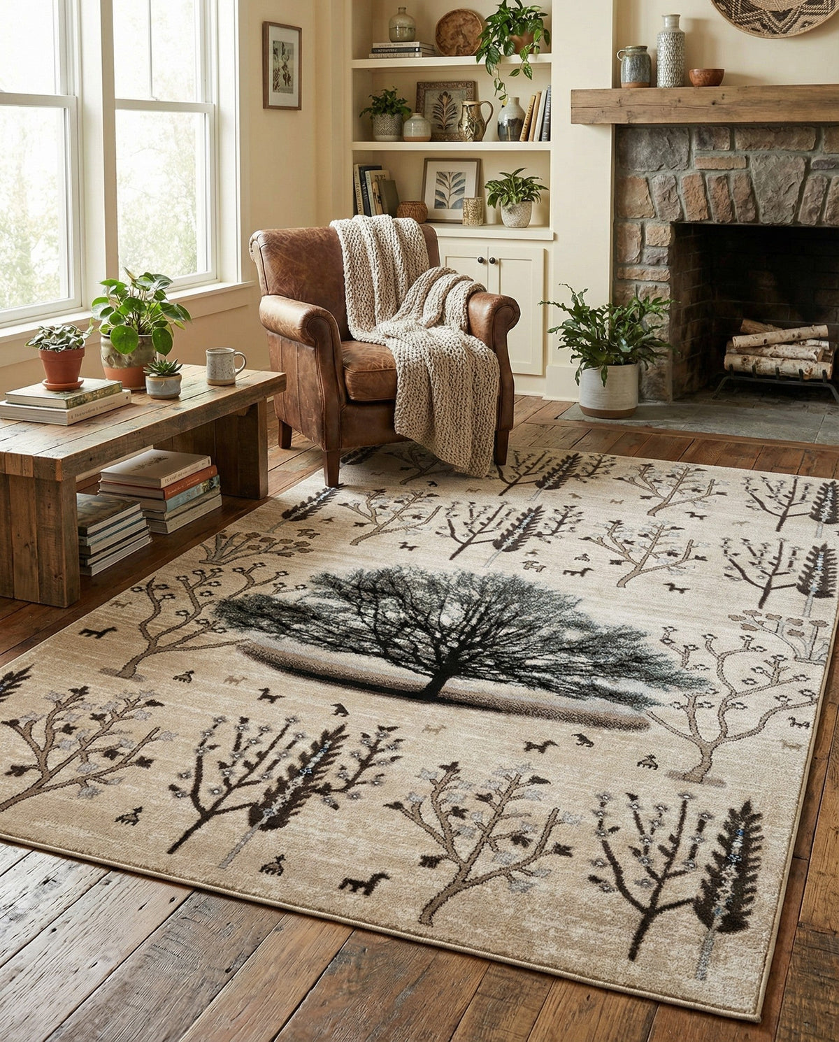 Coastal Haven Collection Area Rug -  Coastline Rectangle Beige  lifestyle 10