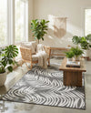 Seaside Blooms Collection Area Rug - Verdure (Charcoal) Rectangle Charcoal  lifestyle 15