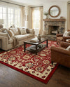 Tabriz Tapestry Collection Area Rug - Sahand (Red) Rectangle Red  lifestyle 9
