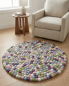 Woolen Sphere Collection Area Rug - Orbsburg (Pink and Purple) Round Pink and Purple  lifestyle 55