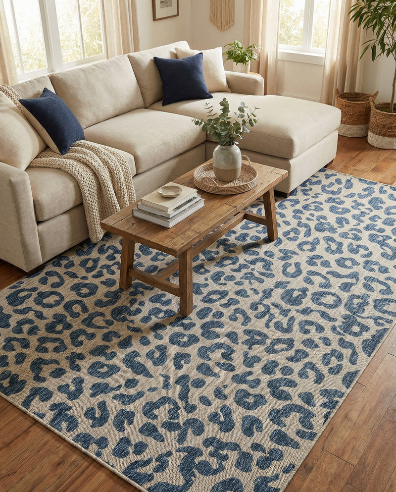 Savannah Escape Collection Area Rug -  Amazon (Blue) Rectangle Blue  lifestyle 9