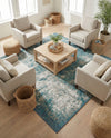 Seaside Haven Rugs Collection Area Rug -  Schooner Square Blue  lifestyle 36