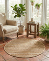 Sequoia Handwoven Jute Collection Area Rug - Briarwood Round Natural  lifestyle 45