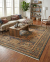 Ottoman Elegance Collection Area Rug - Sultan Rectangle Blue  lifestyle 28
