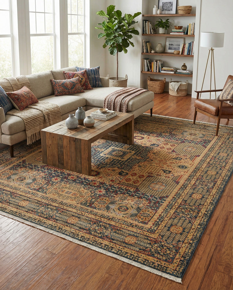 Ottoman Elegance Collection Area Rug - Sultan Rectangle Blue  lifestyle 28