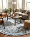 Luminara Sands Collection Area Rug - Elysium (Vintage Blue) Oval Vintage Blue  lifestyle 36