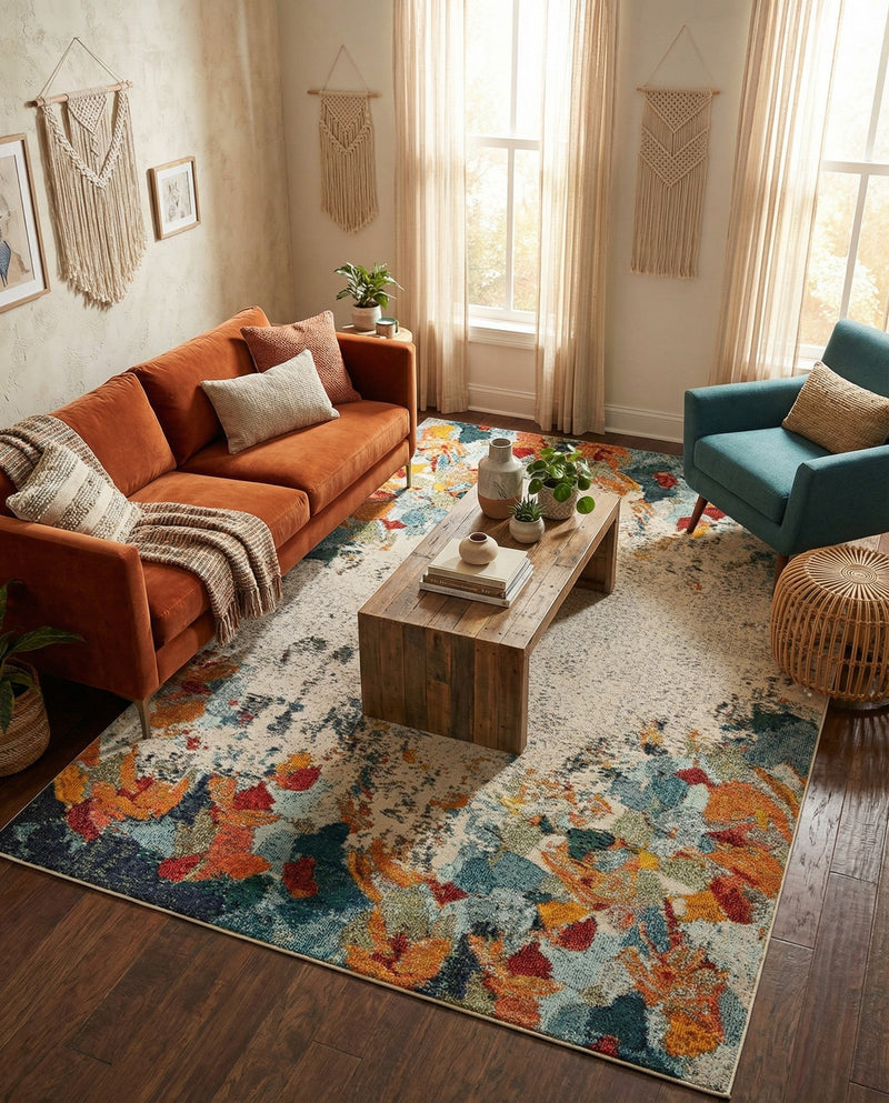 Chromatic Oasis Collection Area Rug -  Twilight Rectangle Multi  lifestyle 21