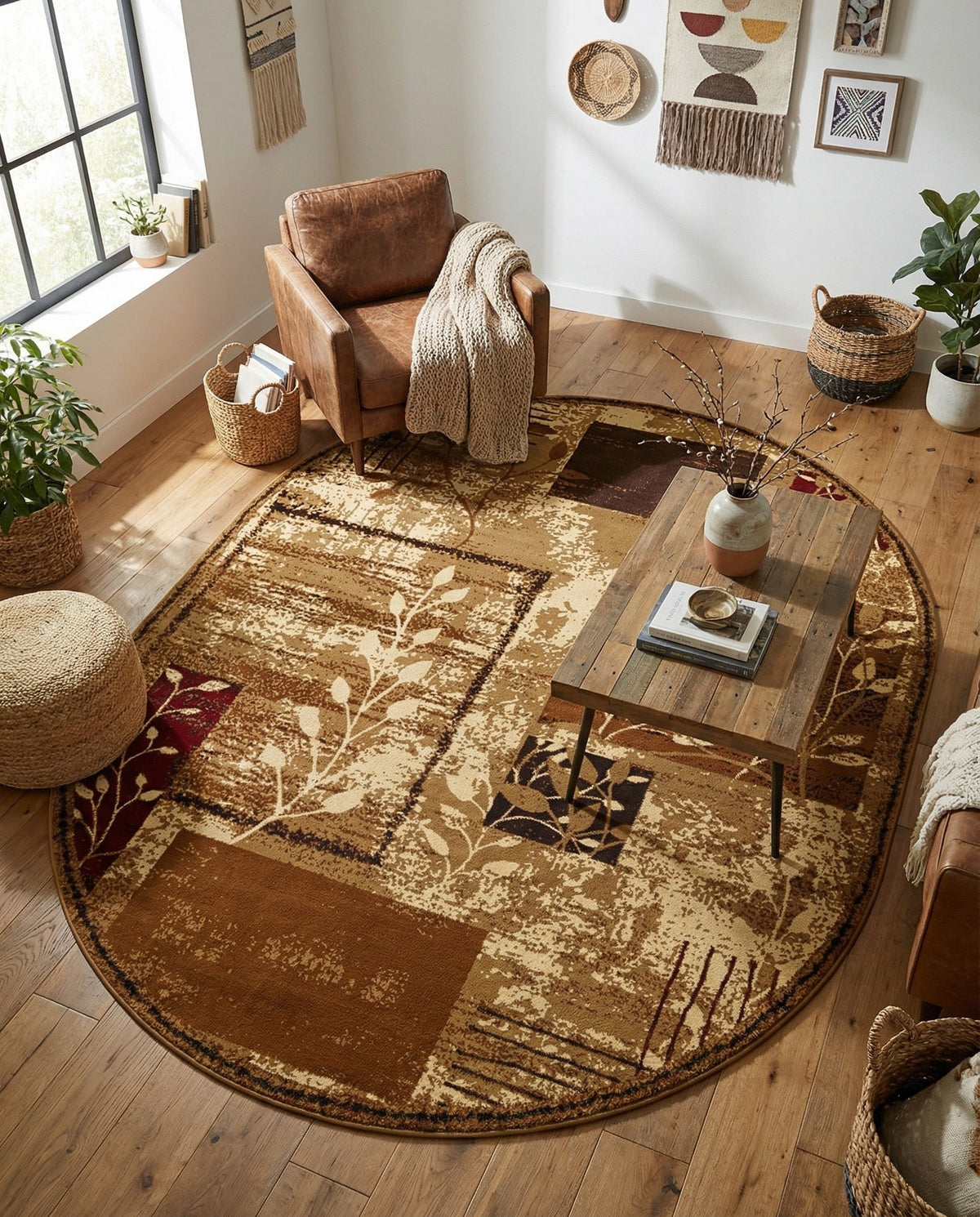 Bistro Lounge Collection Area Rug -  Affogato Oval Beige  lifestyle 147