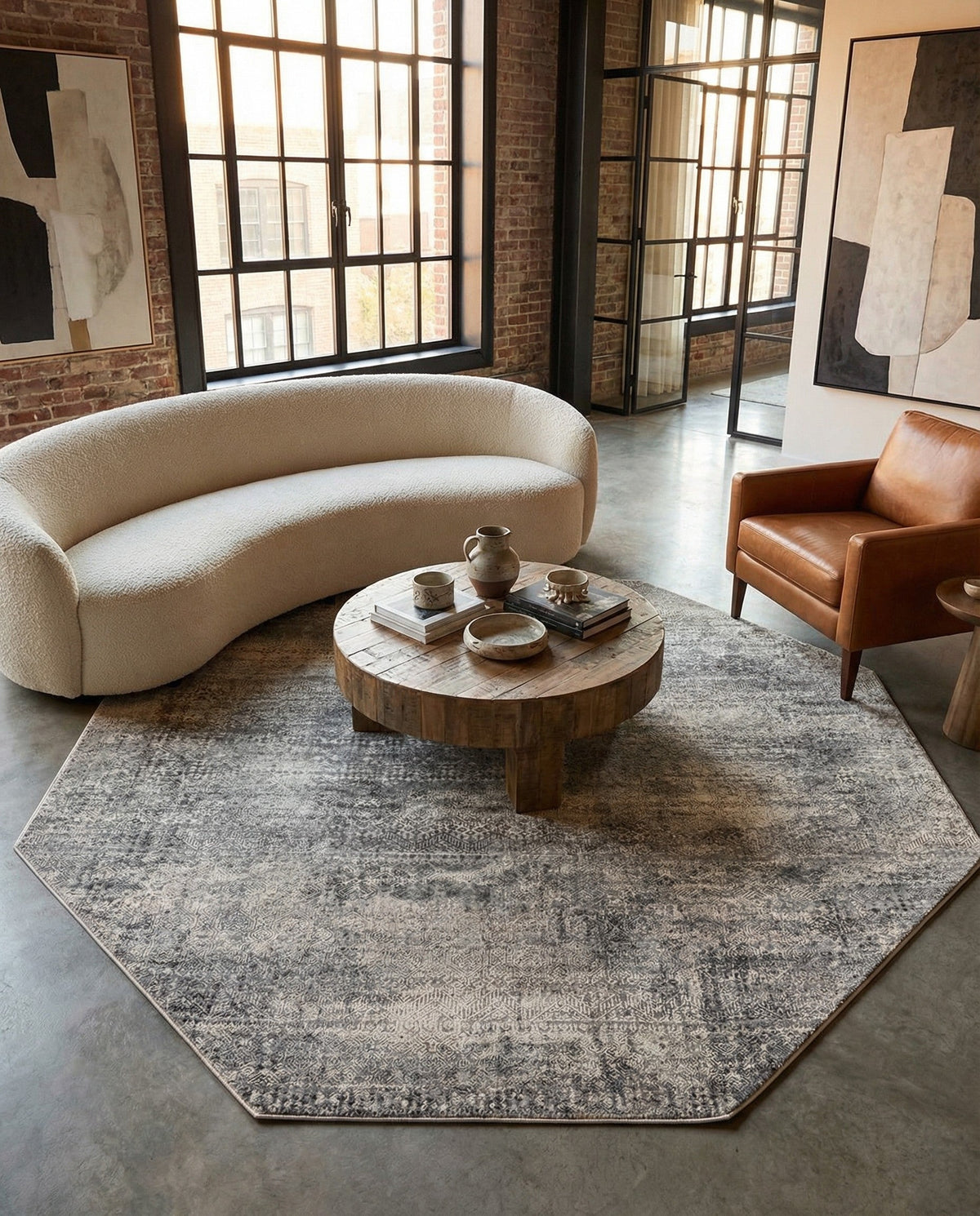 Bloomsbury Elegance Collection Area Rug -  Pimlico Octagon Gray  lifestyle 103