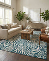 Savannah Escape Collection Area Rug -  Masai Rectangle Navy Blue and Ivory  lifestyle 8