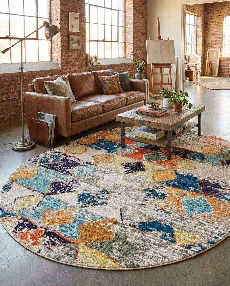 Colorburst Oasis Collection Area Rug -  Marina Oval Ivory  lifestyle 77