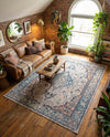 Seville Stripes Collection Area Rug - Cadiz (Blue) Rectangle Blue  lifestyle 24