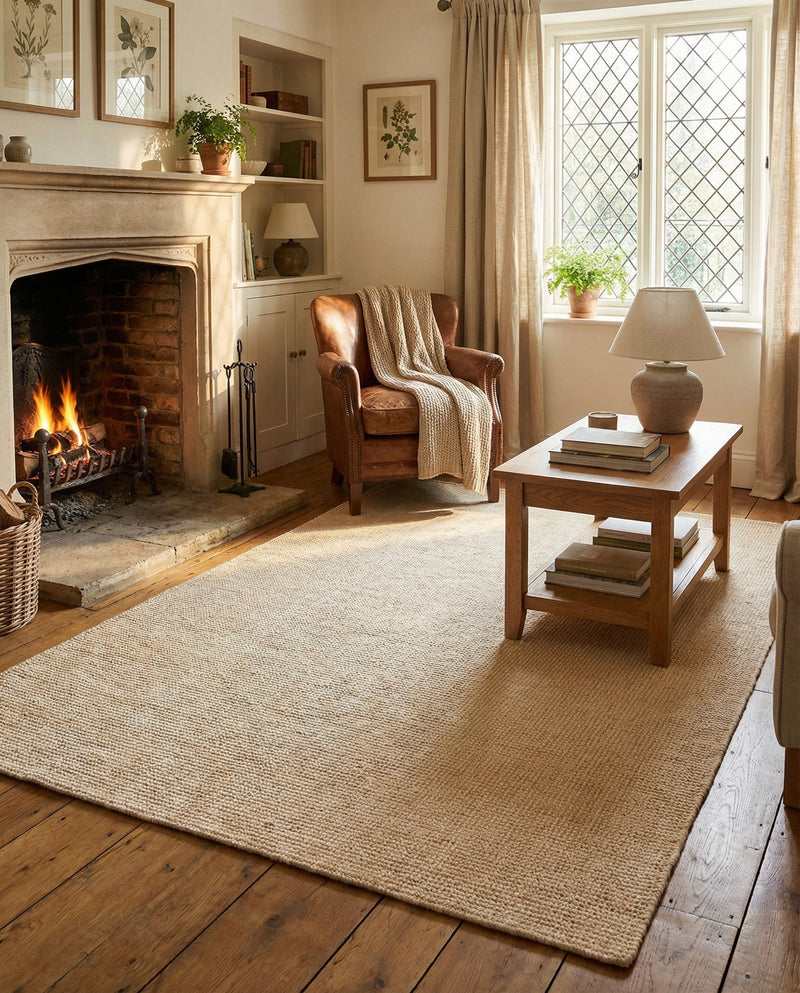 Berkshire Estate Collection Area Rug - Windsor (Oat Beige) Rectangle Oat Beige  lifestyle 5