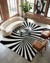 Cyclone Wool Collection Area Rug -  Maelstrom Rectangle Black and White  lifestyle 19