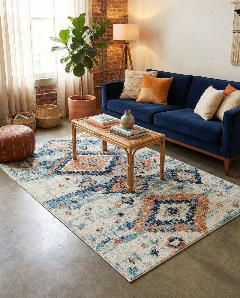 Tangier Treasures Collection Area Rug -  Fez Rectangle Ivory  lifestyle 6