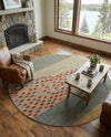 Zagros Oasis Collection Area Rug -  Kermanshah Round Blue  lifestyle 63
