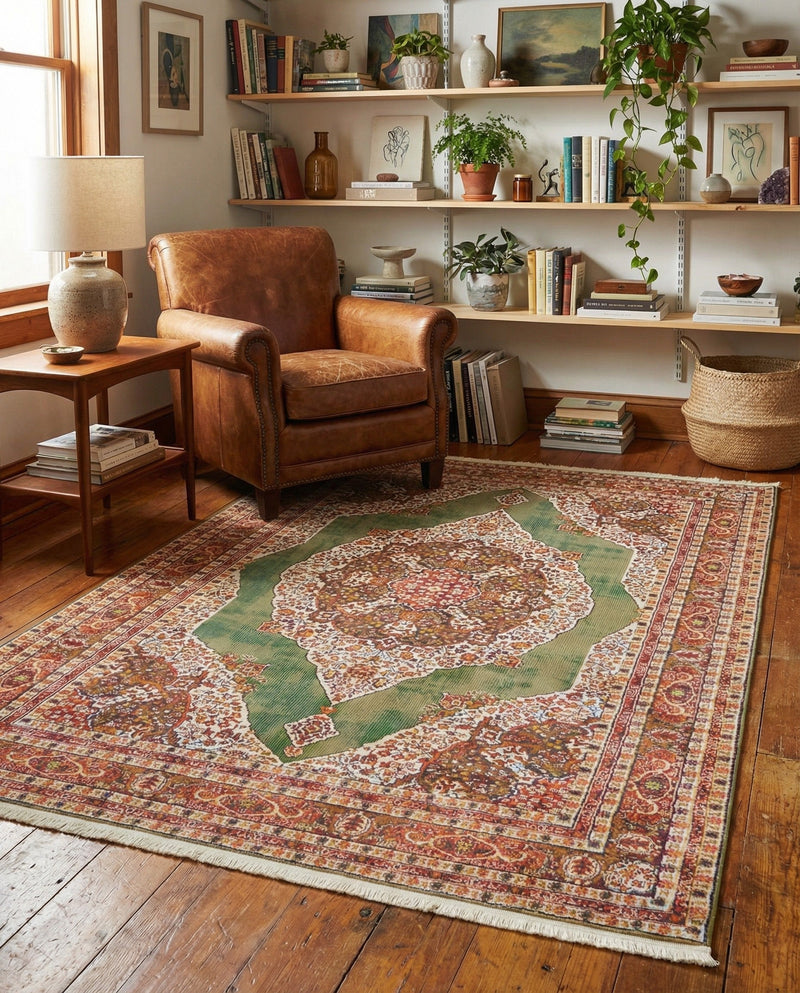 Caribbean Breeze Collection Area Rug -  Windward Rectangle Green  lifestyle 38