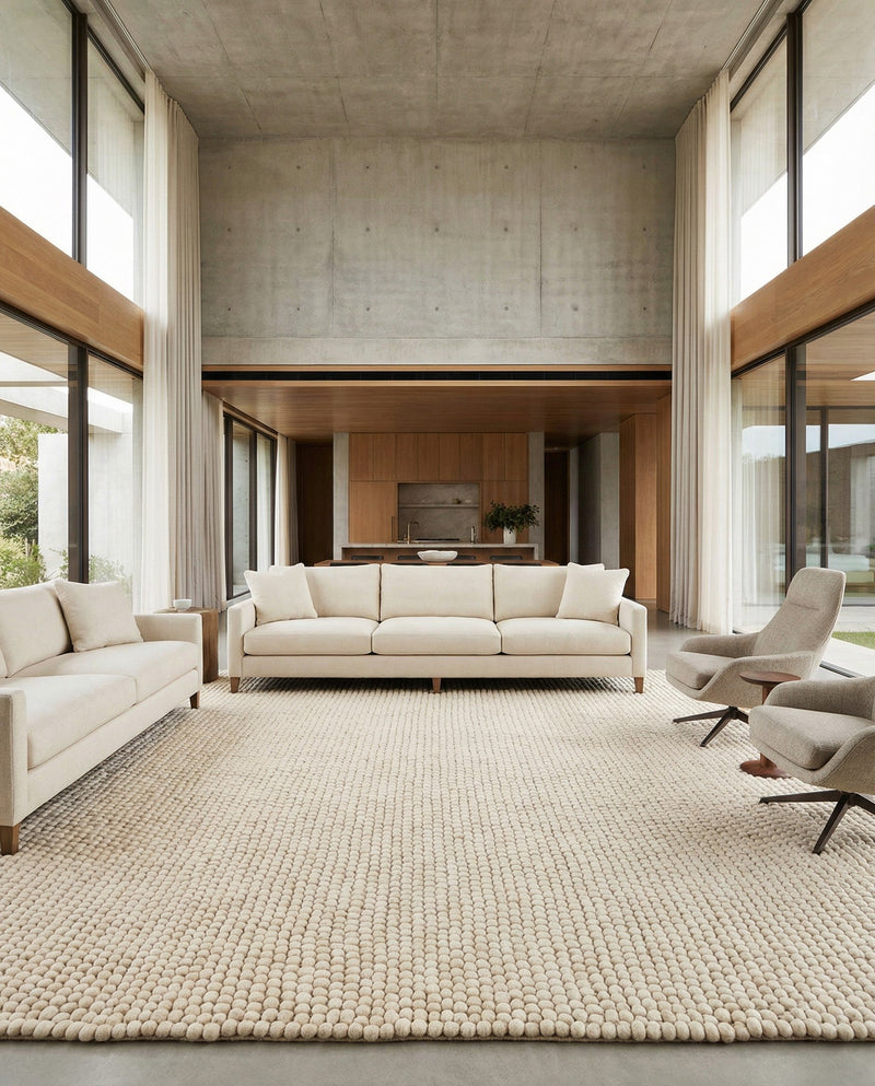 Woolen Sphere Collection Area Rug - Orbsburg (Ivory) Rectangle Ivory  lifestyle 15