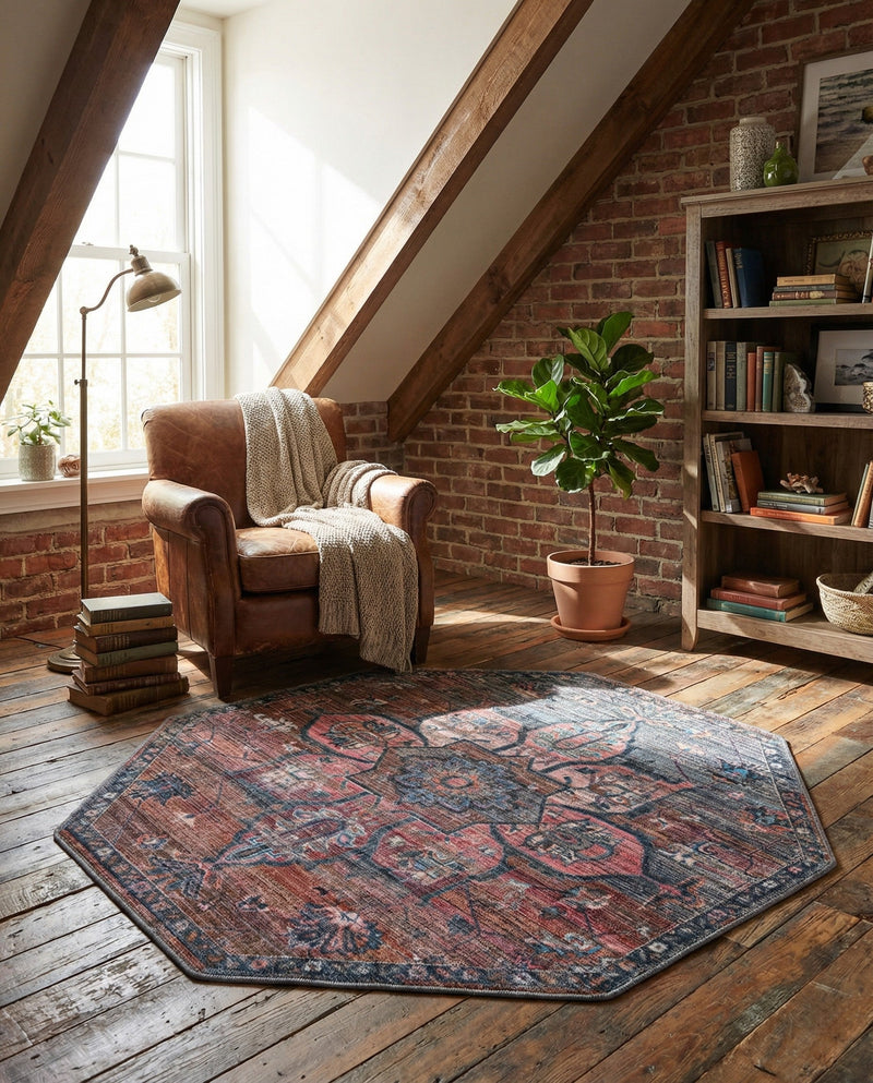 Vintage Memories Collection Area Rug -  Hindsight Octagon Multi  lifestyle 45