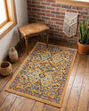 Seville Stripes Collection Area Rug -  Malaga (Yellow) Rectangle Yellow  lifestyle 12
