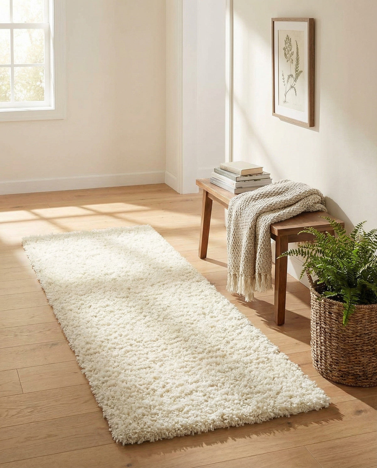 Plush Oasis Collection Area Rug - Serenity (Snow White) Runner Snow White  lifestyle 139