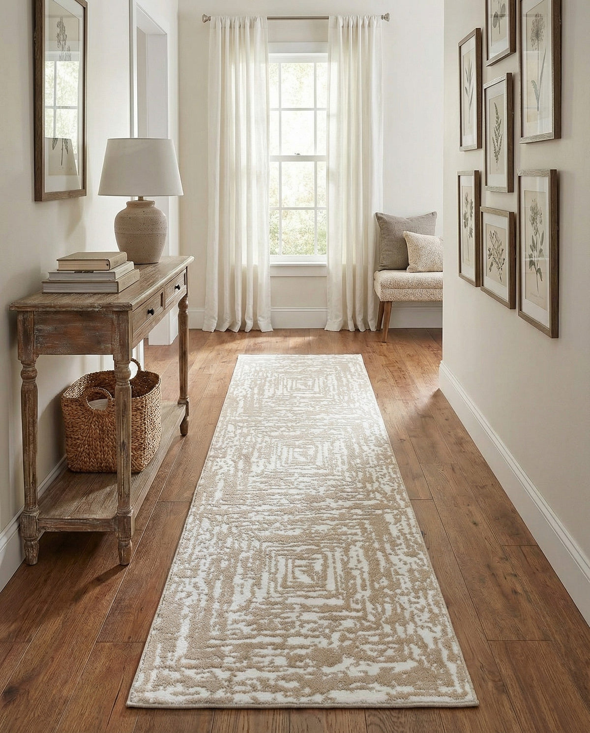 Sanctuary Retreat Collection Area Rug -  Asylum Runner White Bone  lifestyle 164