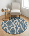 Coastal Terrace Collection Area Rug -  Tidepool Round Blue  lifestyle 51