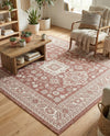 Tribal Terrace Treasures Collection Area Rug -  Incan Isle (Rust Red) Square Rust Red  lifestyle 38