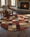 Bistro Lounge Collection Area Rug - Espresso Round Multi  lifestyle 51