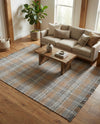 Sustainable Grid Indoor-Outdoor Oasis Collection Area Rug - Savannah Rectangle Desert Gray  lifestyle 75