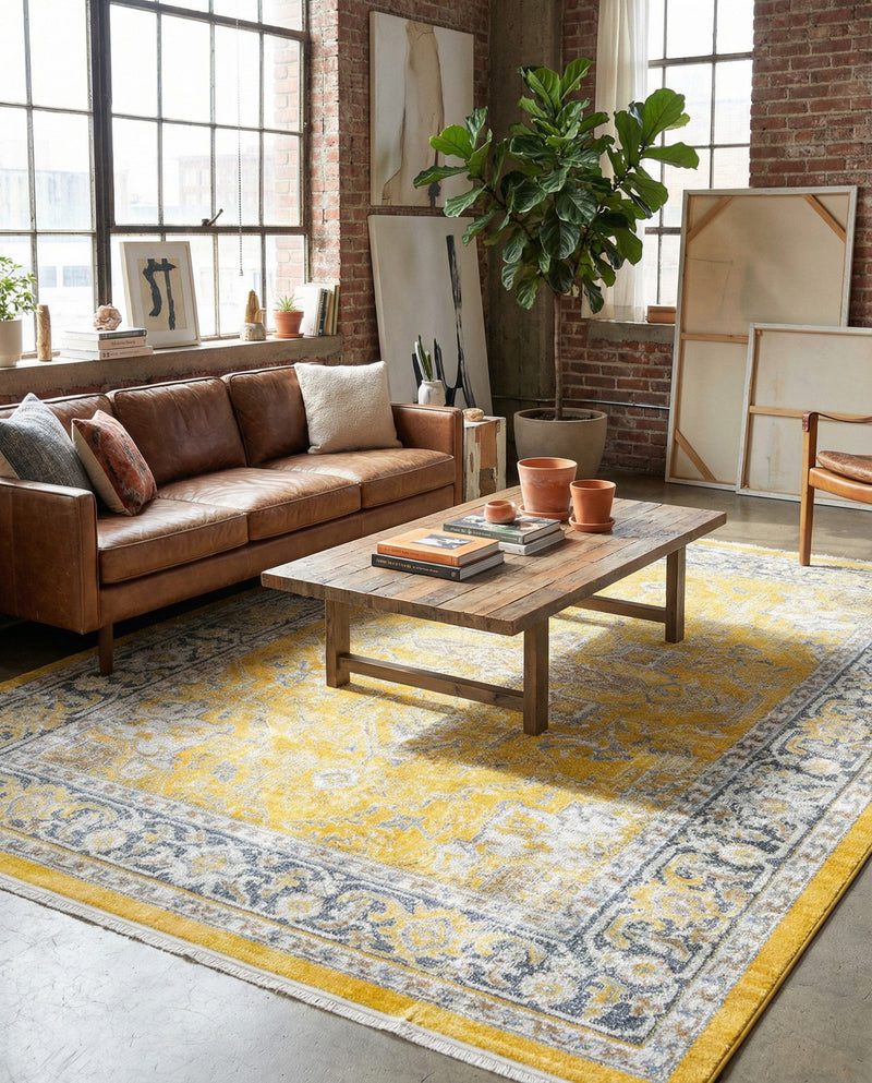 Caribbean Breeze Collection Area Rug -  Andros Rectangle Yellow  lifestyle 46