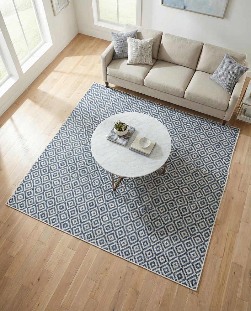 Urban Oasis Rugs Collection Area Rug -  Rooftop (Blue) Square Blue  lifestyle 27