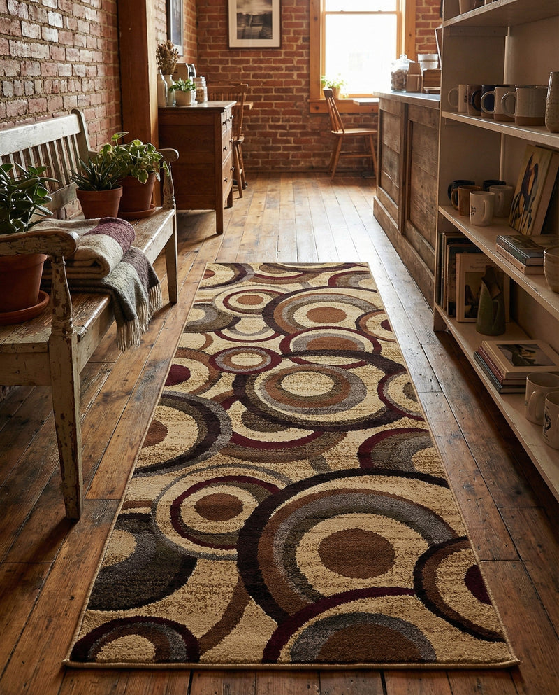 Bistro Lounge Collection Area Rug -  Macchiato Runner Beige  lifestyle 24